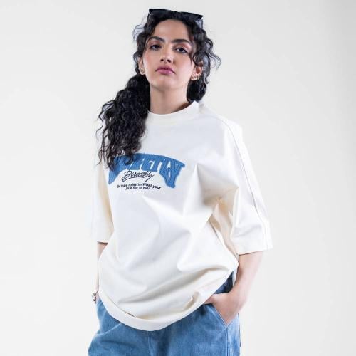 تيشيرت أوفر سايز كاجوال بألوان متعددة وكتابة امامي...