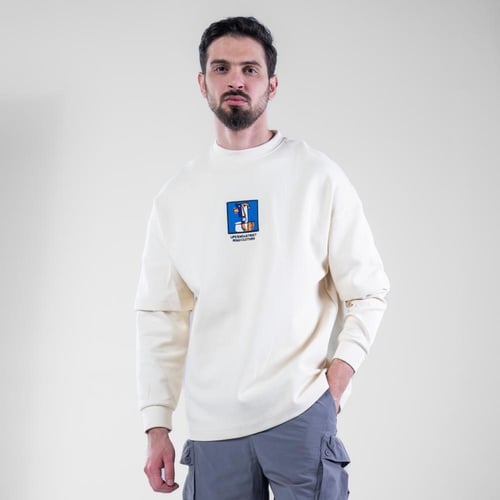 تيشيرت كم طويل بطبعه وتطريز بارز امامى وخلفى- سكري