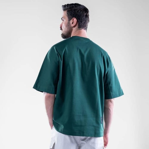 تيشيرت اوفرسايز قطن بطبعة امامية Daylight - اخضر
