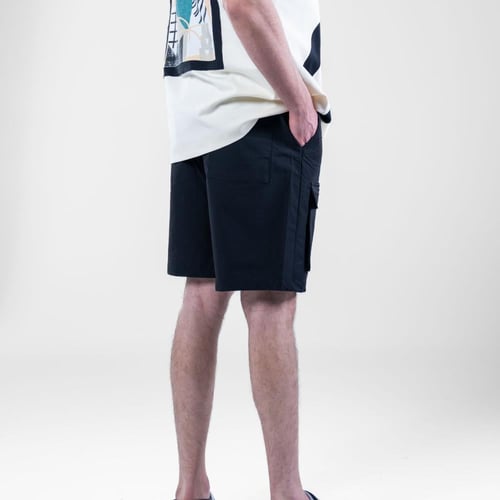 شورت كارجو خامة باراشوت من ماركة سواج - اسود