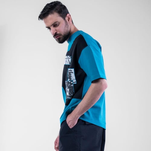 تيشيرت اوفر سايز خامه طبيه بطبعه امامية،أكمام قصير...