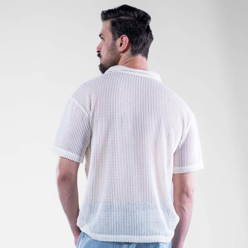 تيشيرت بولو اوفر سايز مخرم بالوان متعدده - سكري