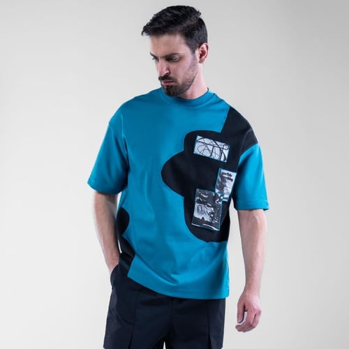 تيشيرت اوفر سايز خامه طبيه بطبعه امامية،أكمام قصير...