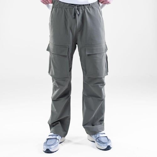 بنطلون قطن كارجو بتصميم متقن وقصة واسعه - زيتي