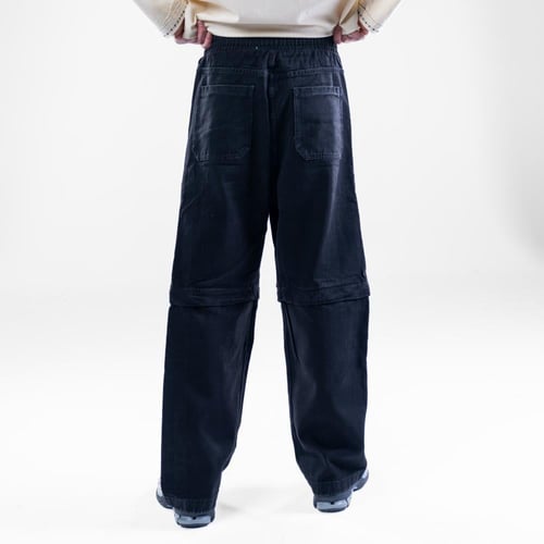 بنطلون جينز كارجوا اوفرسايز اثنين في واحد شورت وبن...