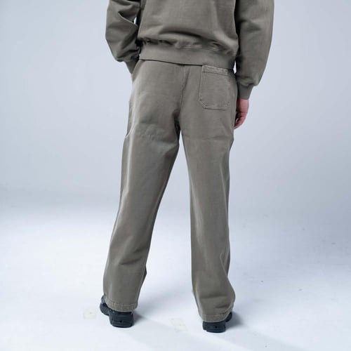 بنطلون واسع أوفرسايز بخصر مطاطي وقصة مستقيمة - أخض...