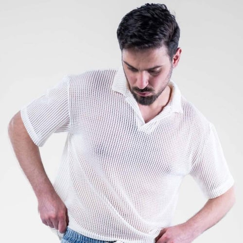 تيشيرت بولو اوفر سايز مخرم بالوان متعدده - سكري