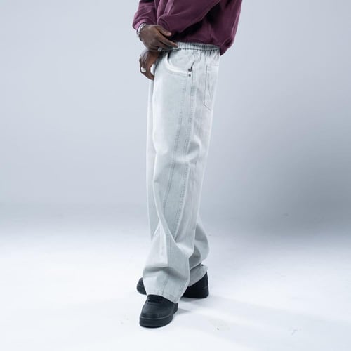 بنطلون واسع فضفاض أوفرسايز برباط خصر وستايل مريح -...