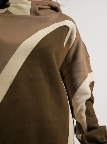 هودي شتوي ثقيل بألوان مميزة - بني فاتح