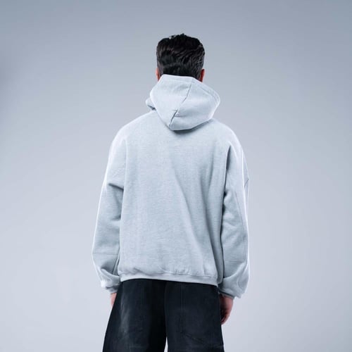 هودي اوفرسايز بكاب وتطريز بارز بخياطة منحنية - رما...