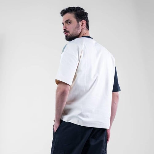 تيشيرت اوفرسايز كاجوال باللوان اماميه متعدده أكمام...