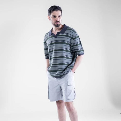 تيشيرت بولو كلاسيك مخطط بألوان مميزة واكمام قصيرة...