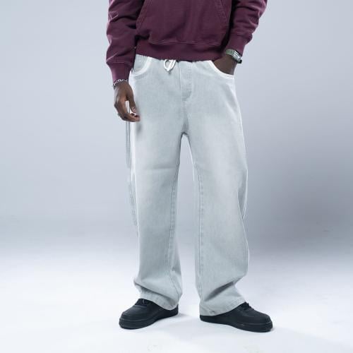 بنطلون واسع فضفاض أوفرسايز برباط خصر وستايل مريح -...