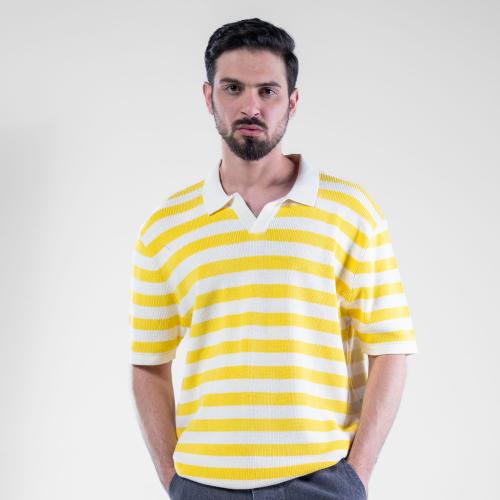 تيشيرت بولو كلاسك بخطوط عرضيه و أكمام قصيرة متعدد...