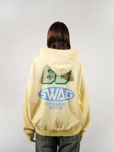 هودي بطباعة لوقو سواج - اصفر فاتح
