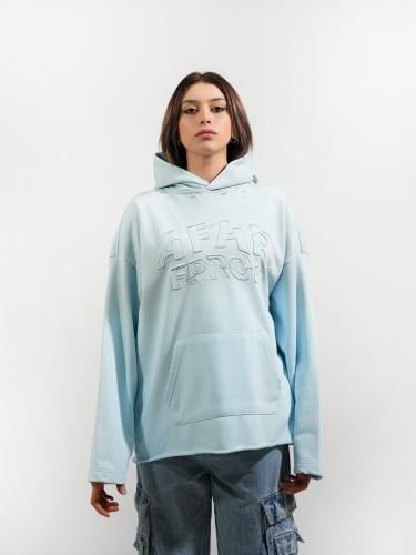 هودي بتطريز مميز أمامي وخلفي - ازرق سماوي