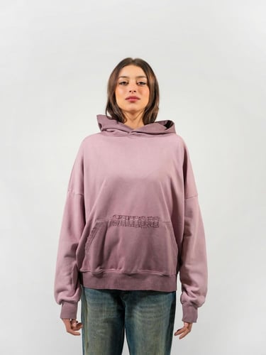 هودي بتطريز بارز وجيوب امامية - موف