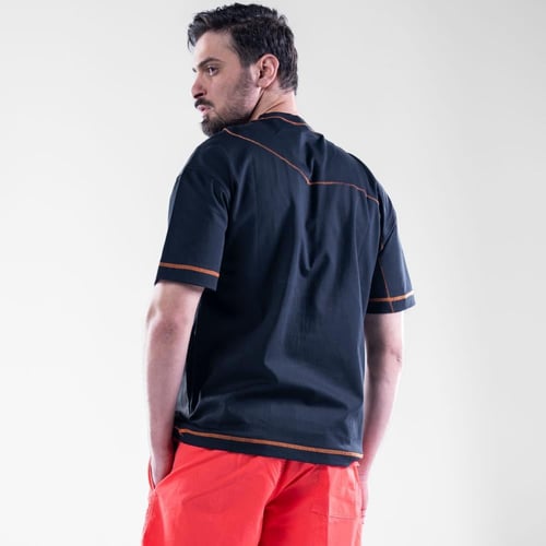 تيشيرت اوفرسايز خامه طبيه كاجوال بتصميم عصري - اسو...