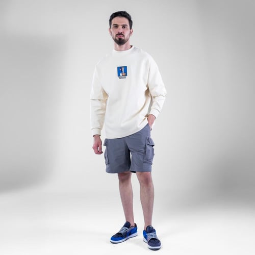 تيشيرت كم طويل بطبعه وتطريز بارز امامى وخلفى- سكري