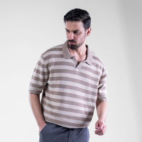 تيشيرت بولو كلاسك بخطوط عرضيه و أكمام قصيرة متعدد...