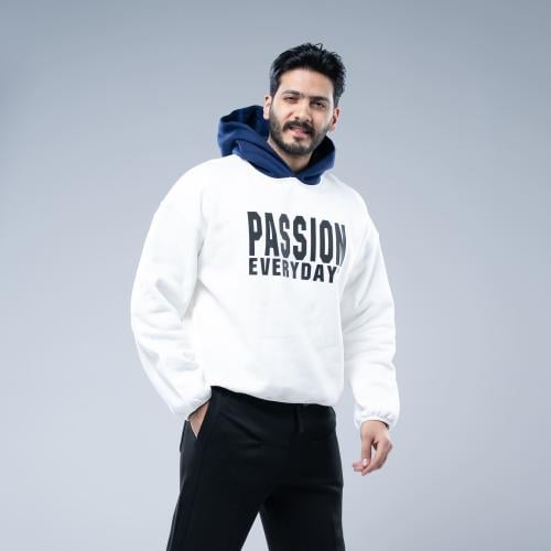 هودي أوفرسايز طباعة أمامية "Passion Everyday" وكاب...