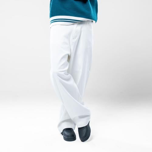 بنطلون جينز أوفرسايز بقصة ساق مستقيمة وخصر مرن لرا...