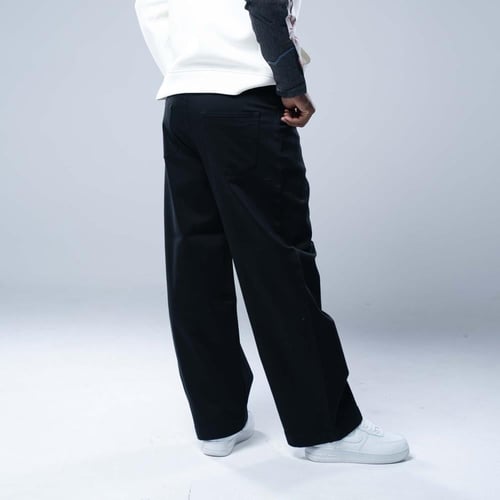 بنطلون جينز أوفرسايز بقصة ساق مستقيمة وخصر مرن لرا...