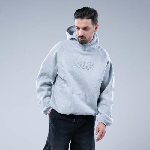 هودي اوفرسايز بكاب وتطريز بارز بخياطة منحنية - رما...