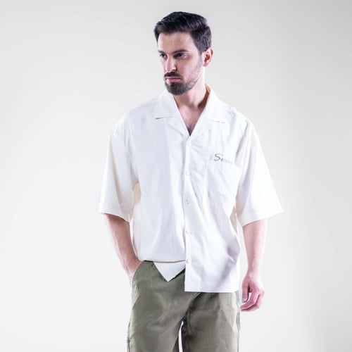 قميص بقصه مربعه وبطبعه مميزة - ابيض