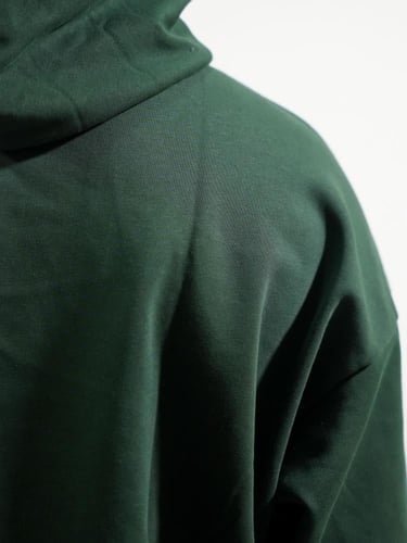 هودي بتطريز مميز أمامي وخلفي - اخضر غامق