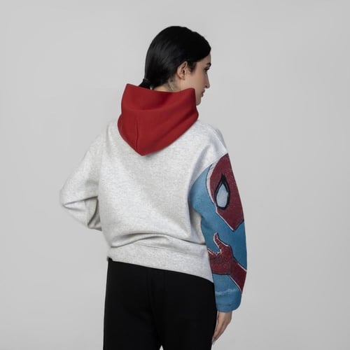 هودي انمي تطريز كم كامل سبايدر مان بكاب أحمر - رما...