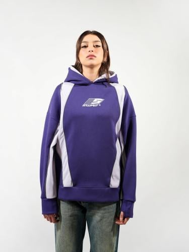 هودي دبل كاب بالوان جانبيه مميزه - بنفسجي