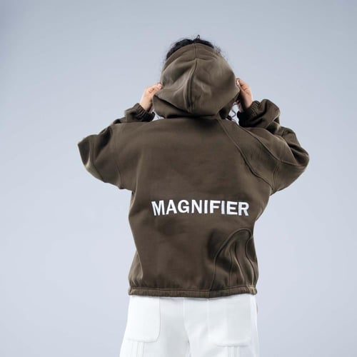 هودي بكاب برباط أسفل الخصر- بني داكن