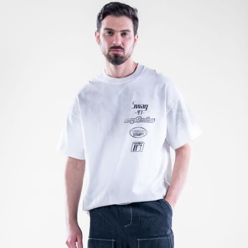 تيشيرت شبابي بألوان صيفية - ابيض