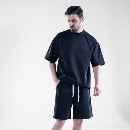 طقم شورت وتيشرت أوفرسايز بألوان مميزة عملى كاجوال...