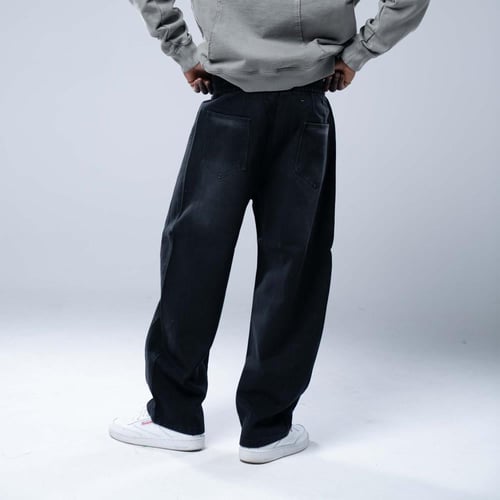 بنطلون واسع فضفاض أوفرسايز برباط خصر وستايل مريح-...