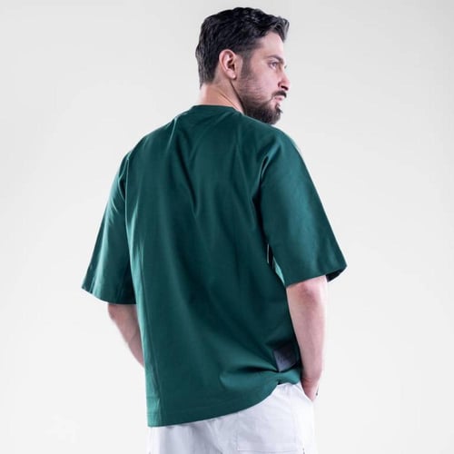 تيشيرت اوفرسايز قطن بطبعة امامية Daylight - اخضر