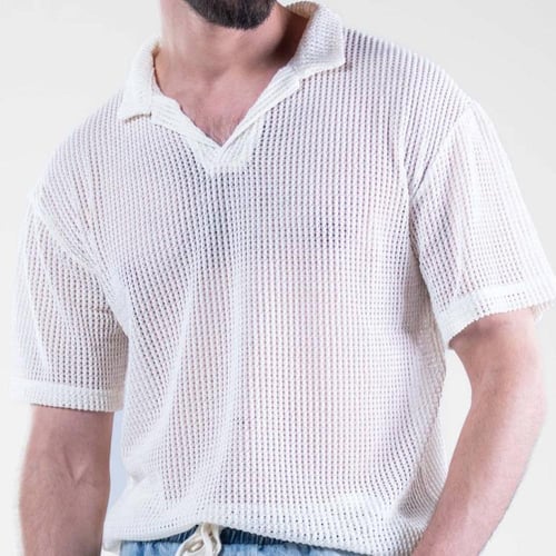 تيشيرت بولو اوفر سايز مخرم بالوان متعدده - سكري