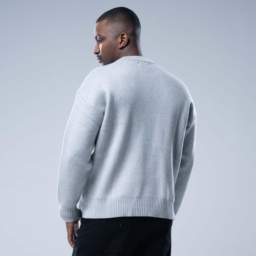 سويتر شتوي اوفرسايز بياقة مستديرة وكلمة مطبوعة Stu...