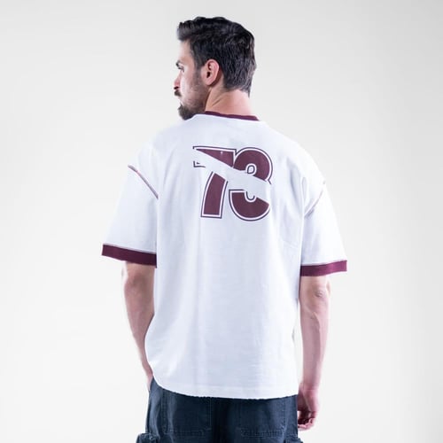 تيشيرت اوفر سايز بطبعه امامية وخلفية وطابع رياضى -...