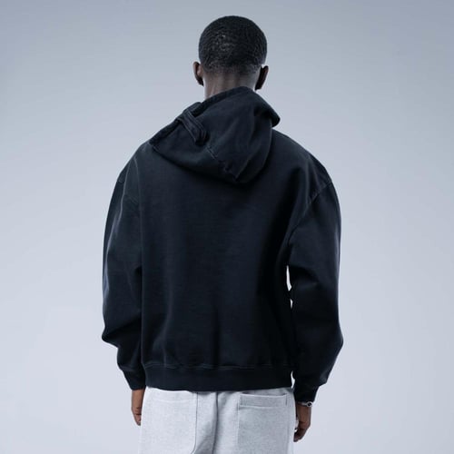 هودي أوفرسايز بكاب وتصميم جيب فريد-أسود