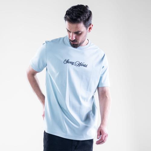 تيشيرت قصه عاديه مع طبعة رسومية - سماوي