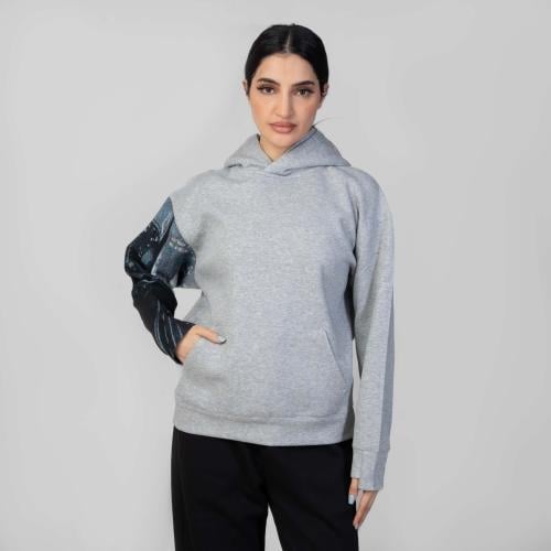 هودي سادة اوفر سايز انمي تطريز الكريم الايمن انمي...