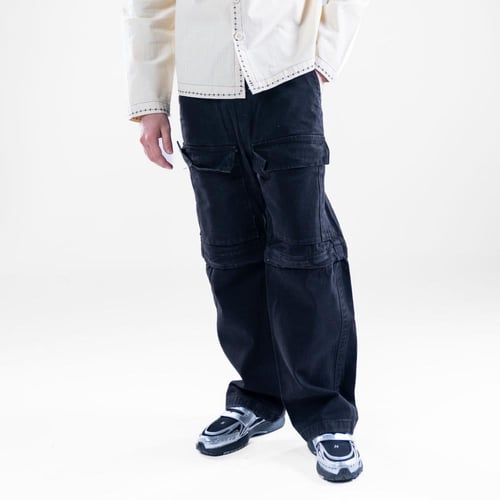 بنطلون جينز كارجوا اوفرسايز اثنين في واحد شورت وبن...