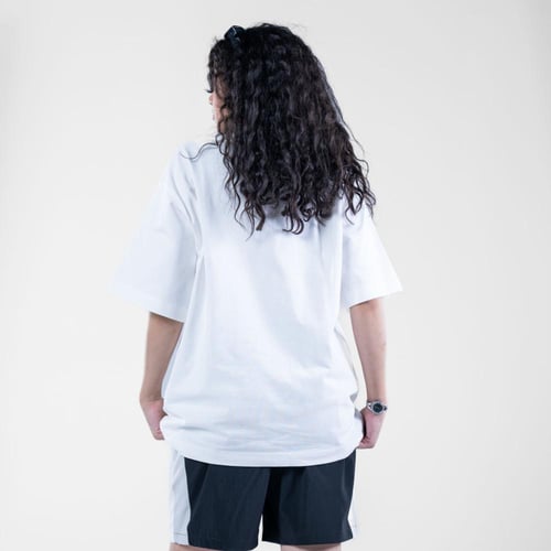 تيشيرت قطن بطبعه وتطريز فريد وعملى- ابيض