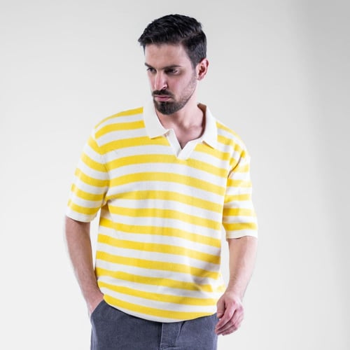 تيشيرت بولو كلاسك بخطوط عرضيه و أكمام قصيرة متعدد...