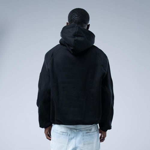 هودي اوفرسايز بكاب بتطريز بارز وخياطة منحنية - اسو...