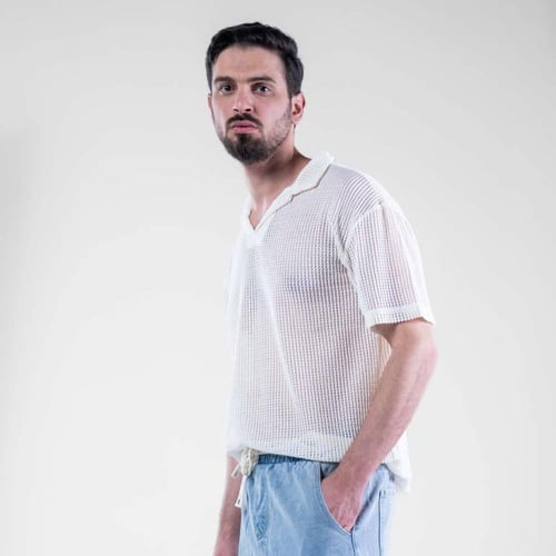 تيشيرت بولو اوفر سايز مخرم بالوان متعدده - سكري