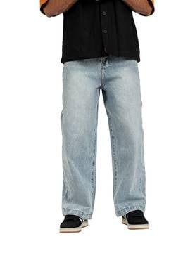 بنطلون جينز أوفرسايز بقصة مستقيمة وخياطة جانبية –...