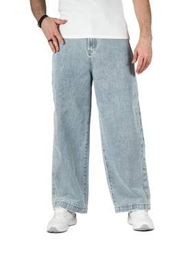 بنطلون جينز أوفرسايز بقصة مستقيمة وخياطة جانبية –...